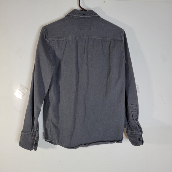 Mens Odin New York Long Sleeve Heavy Weight Gray Button front shirt size Small - Picture 8 of 10